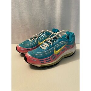 Nike women's 2006 Max Air sneaker pink blue‎ size 7 lace up yellow swoosh